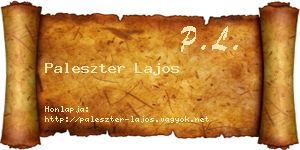 Paleszter Lajos névjegykártya